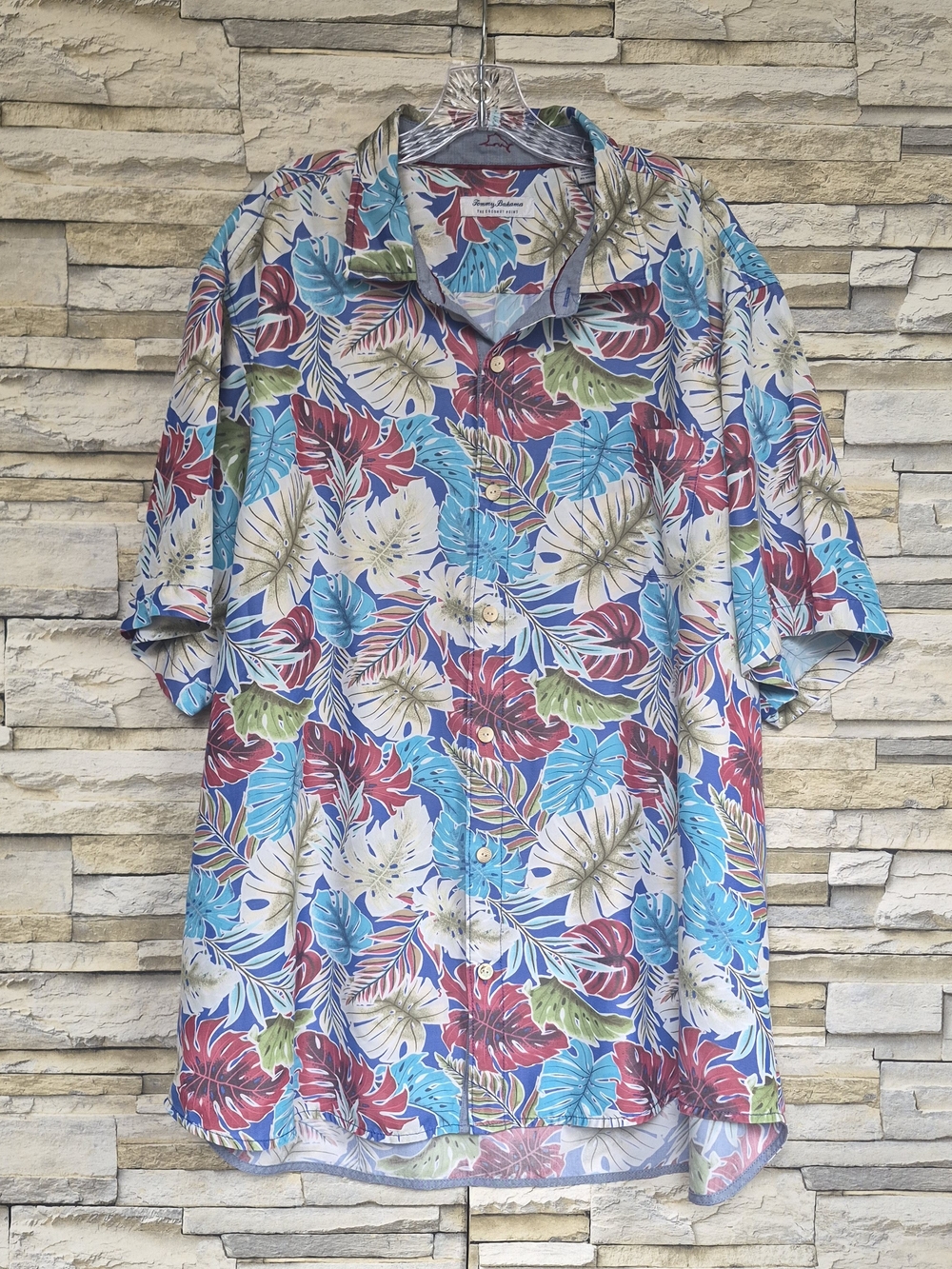 ​Tommy Bahama Shirt Men 3XLT Blue Floral IslandZone Tencel Performance Casual